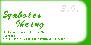 szabolcs ihring business card